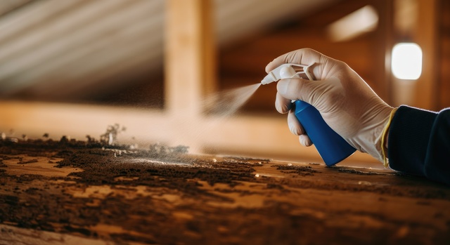 Homeowners receiving professional pest control services to protect their home